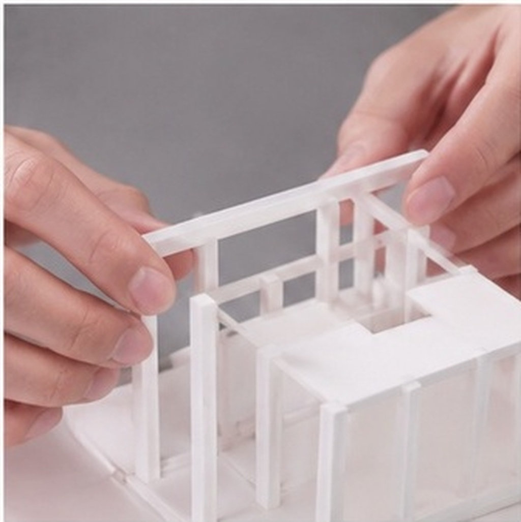 Art Craft Bar - 50Pcs White Solid Plastic Square Rods