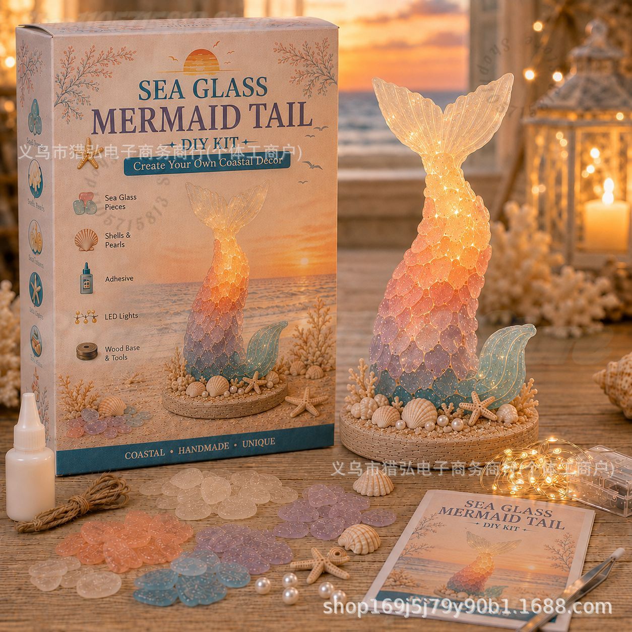 DIY Sea Glass Mermaid Tail Lig - đánh giá và giá Art Craft Kit