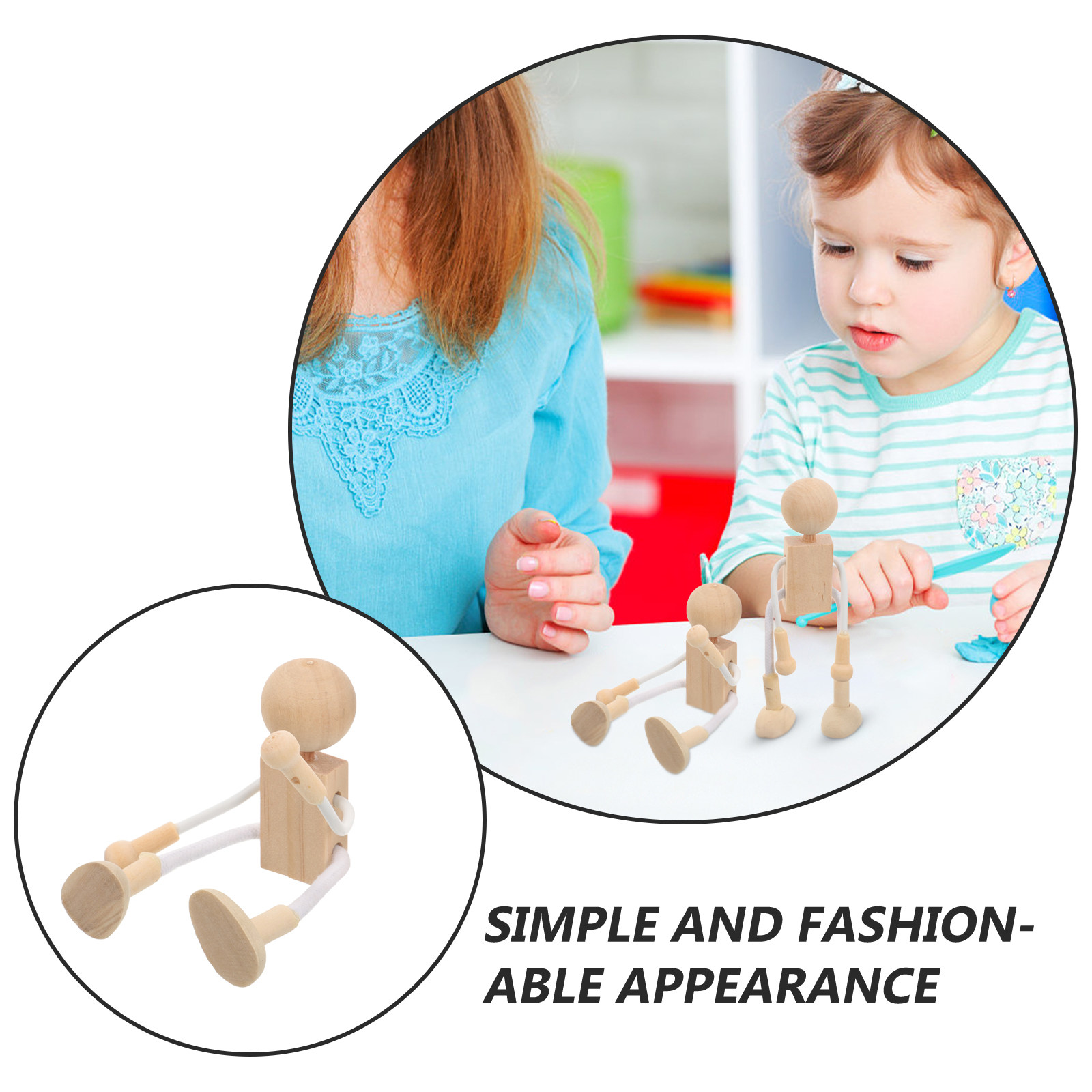 4Pcs Wooden Figure Kit Made of - đánh giá và giá Art Craft Kit