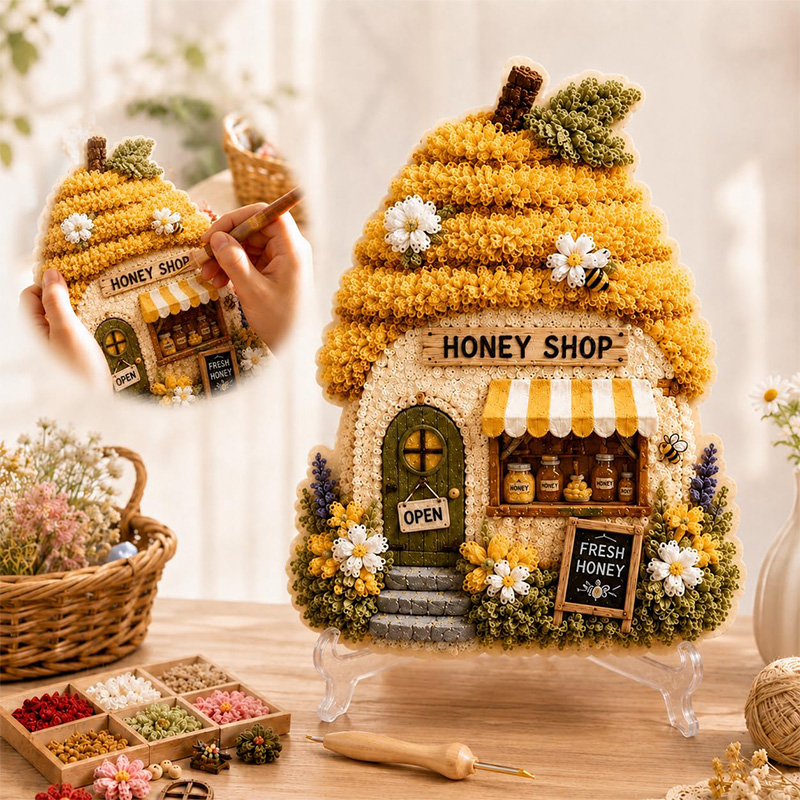 3D Mushroom House Poke Art DIY - đánh giá và giá Art Craft Kit