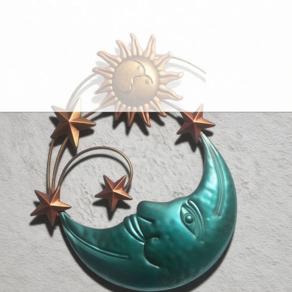 Handmade Iron Metal Moon Face  - đánh giá và giá Art And Craft For Nursery